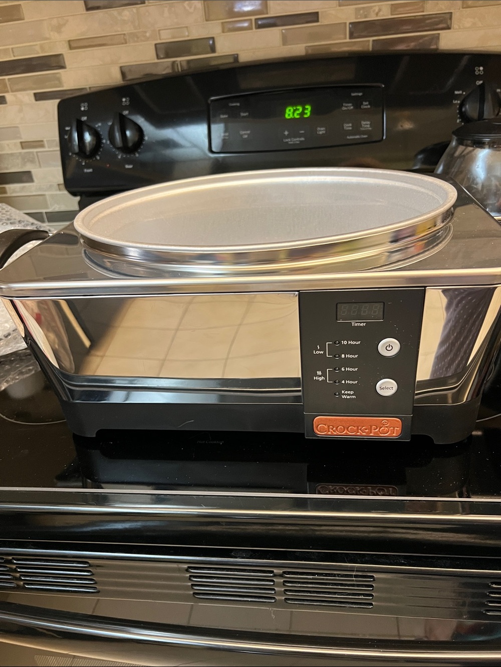 CROCK POT 8 Qt Programmable Stainless Steel Digital Cooker WILL NEED EXTRA LABEL